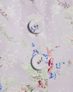 Purple Floral Print Square Neck Waistcoat