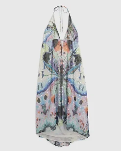 Purple Butterfly Embellished Maxi Dress
