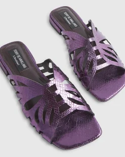 Purple Butterfly Flat Sandals