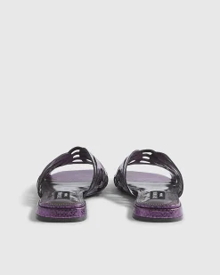 Purple Butterfly Flat Sandals