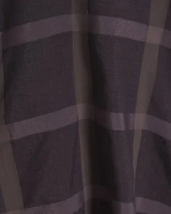 Purple Check Print Pussybow Blouse