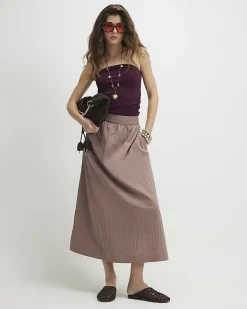 Purple Cotton Bandeau Top