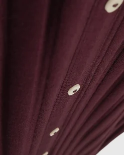 Purple Cotton Blend Button Front Midi Dress