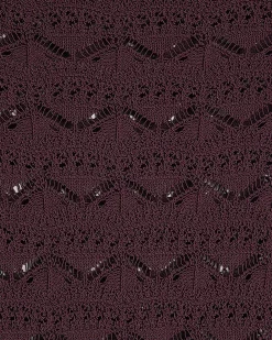 Purple Crochet Knit Boat Neck Jumper