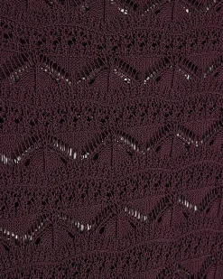 Purple Crochet Knit Boat Neck Mini Dress