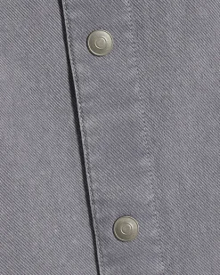 Purple Denim Long Sleeve Overshirt