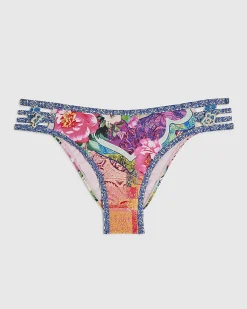 Purple Flower Trim Bikini Bottoms