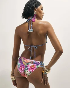 Purple Flower Trim Bikini Bottoms