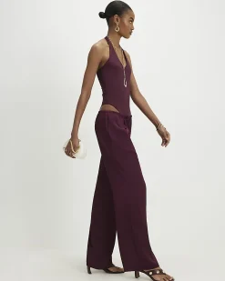 Purple Halter Neck Bodysuit