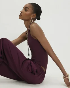 Purple Halter Neck Bodysuit