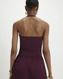 Purple Halter Neck Bodysuit