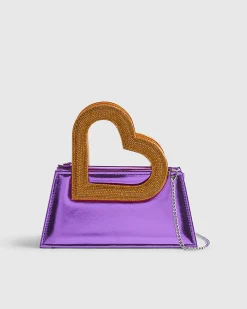 Purple Heart Handle Bag