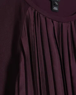 Purple Pleated Hybrid Short Sleeve T-Shirt