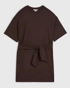 Purple Premium Tie Front Mini Dress