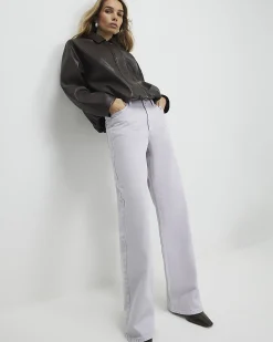 Purple Relaxed Straight Jeans