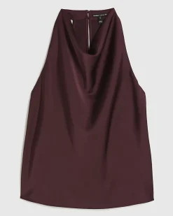 Purple Satin Halter Neck Top