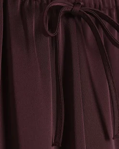 Purple Satin Wide Leg Trousers