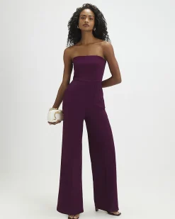 Purple Sleeveless Bandeau Jumpsuit
