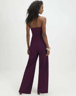 Purple Sleeveless Bandeau Jumpsuit