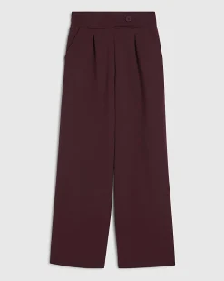 Purple Tailored Interlock Wide Leg Trousers
