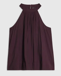 Purple Textured Halter Neck Top