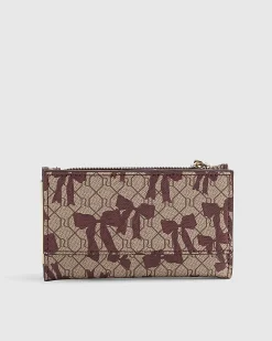 Red Bow Monogram Print Mini Purse