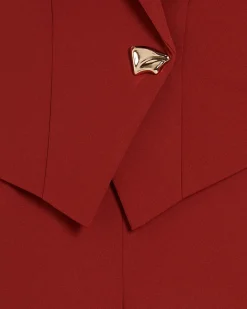 Red Cap Sleeve Wide Leg Jumpsuit
