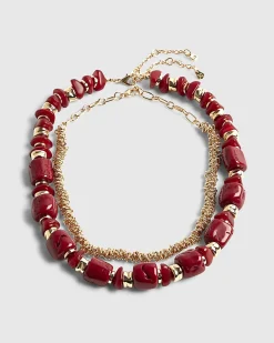Red Coral Collar Necklace