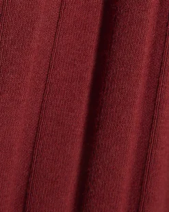 Red Cotton Blend Ribbed Tank Top