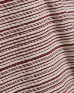 Red Cotton Stripe Twist Front T-shirt
