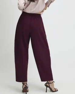 Red Drapey Barrel Leg Trousers
