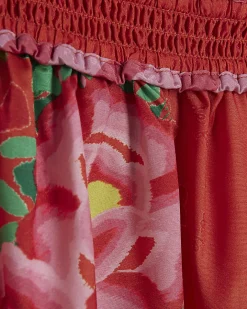 Red Floral Maxi Skirt
