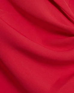 Red Knot Front Wrap Mini Dress