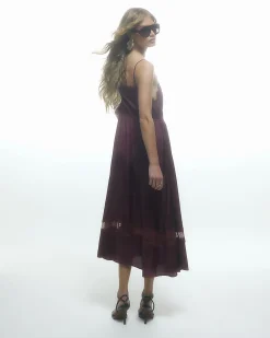 Red Lace Detail Slip Dress