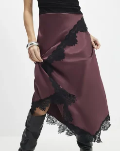 Red Lace Hybrid Drape Maxi Dress