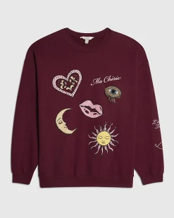 Red Ma Cherie Fun Trim Sweatshirt