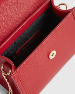 Red Mini Scarf Tote Cross Body Bag