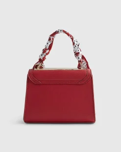 Red Mini Scarf Tote Cross Body Bag