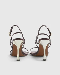 Red Open Back Heeled Sandals