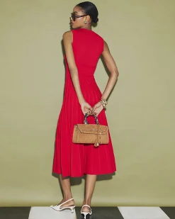 Red Pointelle Maxi Dress