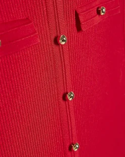Red Pointelle Maxi Dress