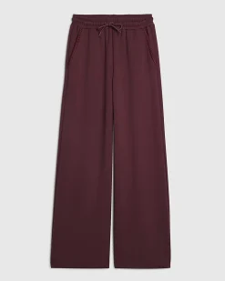 Red Premium Whipstitch Wide Leg Joggers