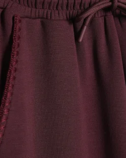 Red Premium Whipstitch Wide Leg Joggers