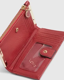 Red Quilted Heart Stud Mini Purse
