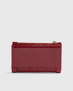 Red Quilted Heart Stud Mini Purse