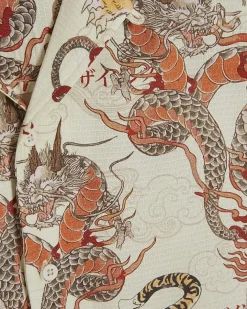 Red Regular Fit Japanese Dragon Shirt