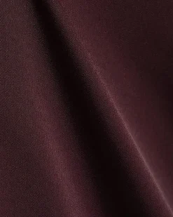 Red Satin Midi Skirt
