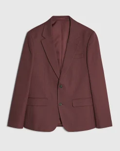 Red Skinny Fit Stretch Textured Suit Jacket