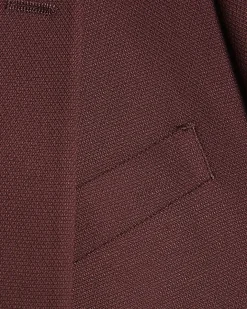 Red Skinny Fit Stretch Textured Suit Jacket