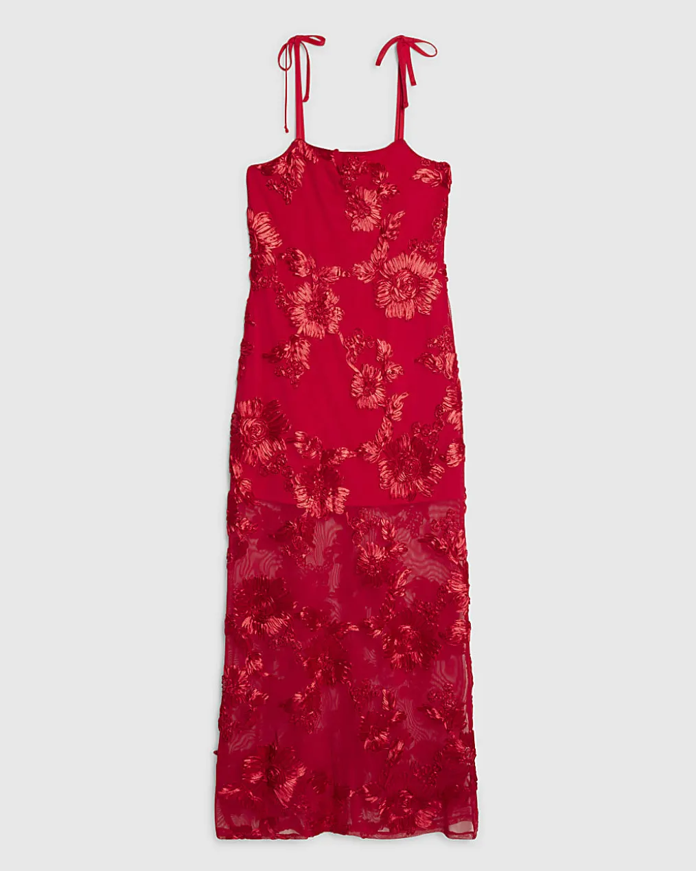 Red Sleeveless Cornelli Maxi Dress